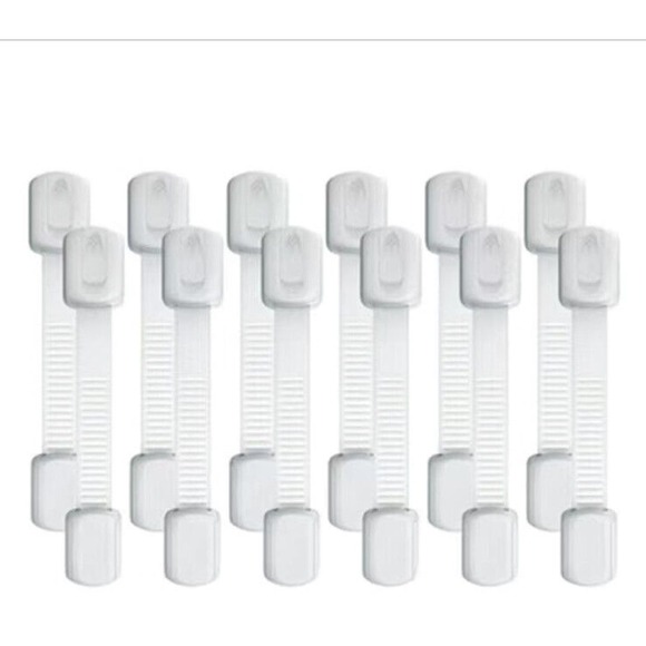 Cabinet Locks Child Safety Latches 10 PC Baby Proof Lock Drawer Door White Gift - Picture 1 of 7